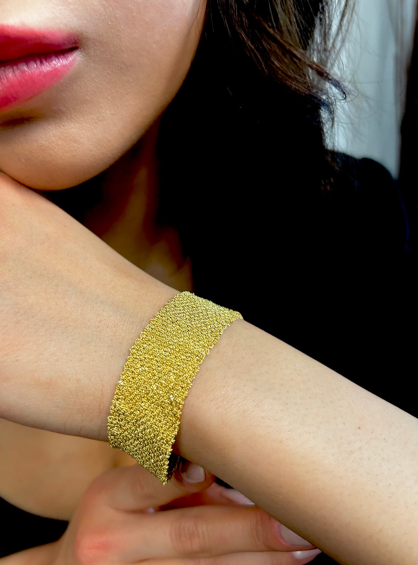 14 Karat Yellow Gold Mesh Bracelet