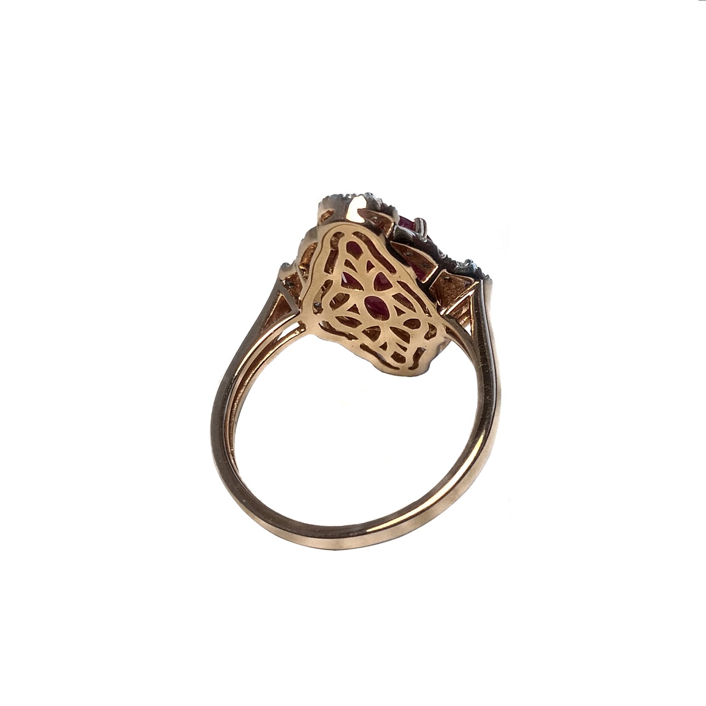 3.22 Carats Ruby Diamond Ring