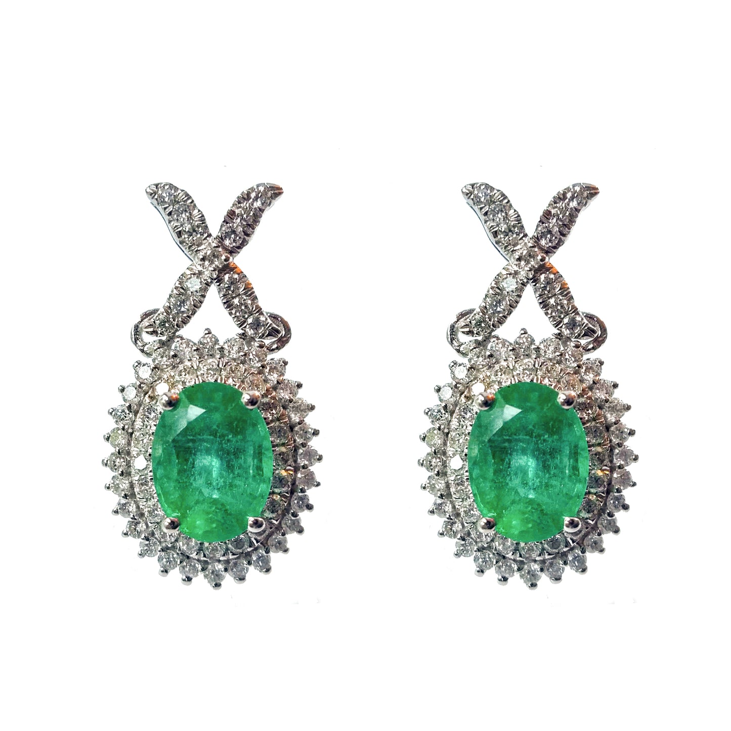 Emerald Necklace Earrings Set