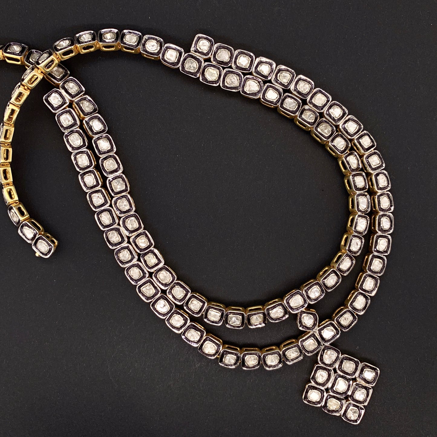 17 Carats Fancy Cut Diamond Mughal Necklace