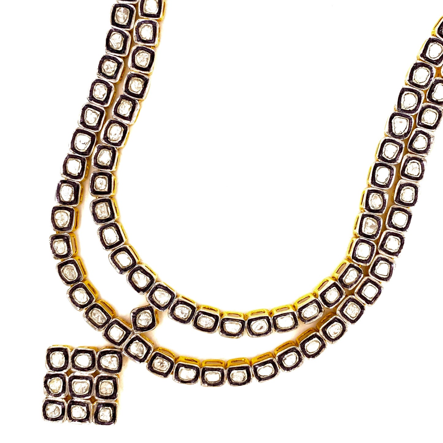 17 Carats Fancy Cut Diamond Mughal Necklace