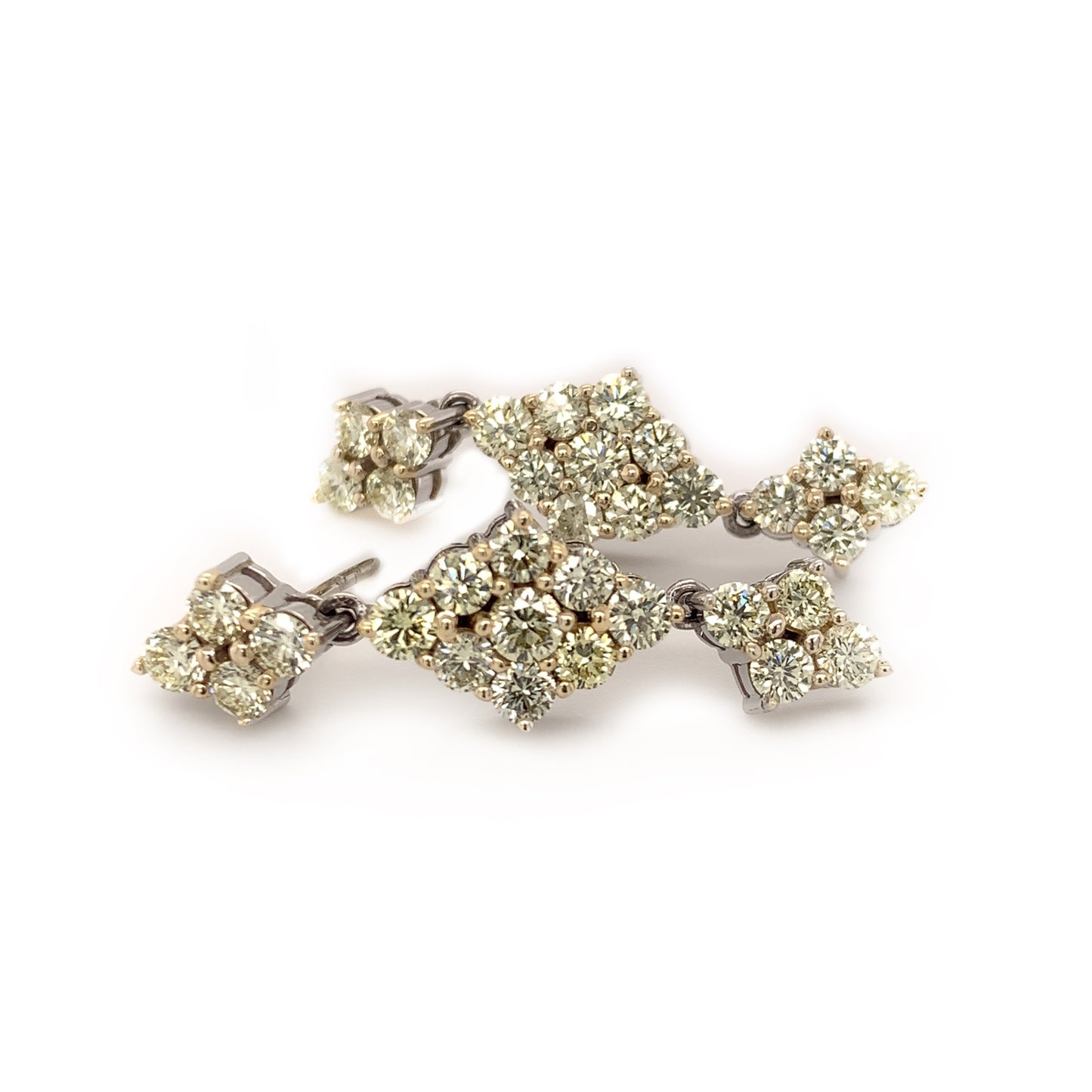 4.35 Carats Yellow Diamond Cocktail Earrings
