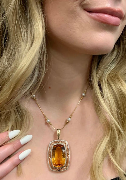 35 Carat Citrine Pendant