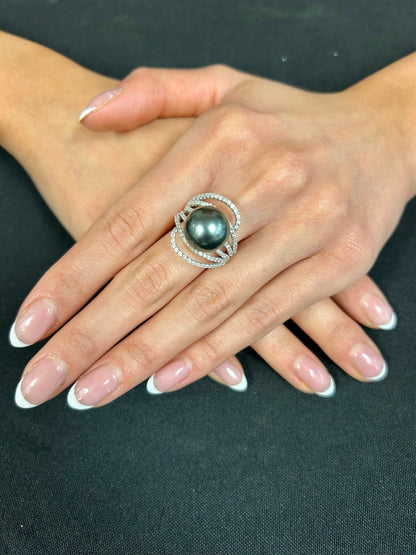 13.25MM Tahitian Pearl Cocktail Ring