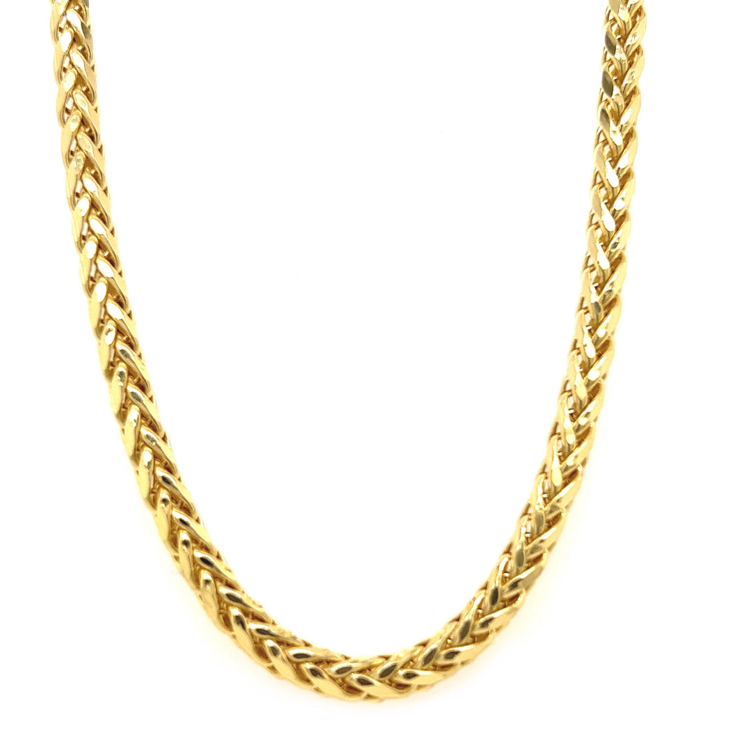 Yellow Gold Palm Necklace Chain - 24