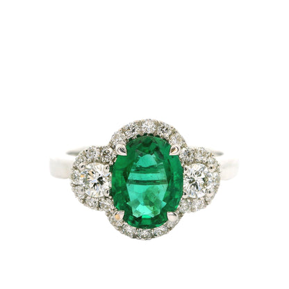 1.17 Carat Emerald Diamond Ring