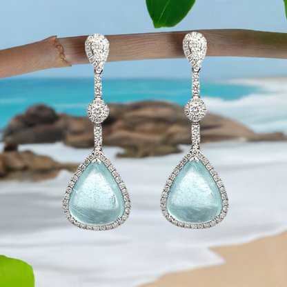 16 Carat Aquamarine Earrings