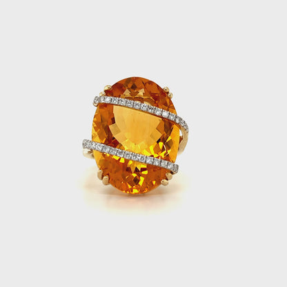 18.12 Citrine Diamond Ring