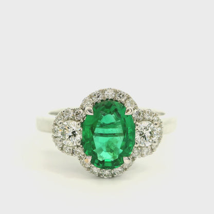 1.17 Carat Emerald Diamond Ring