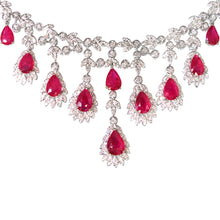 19 Carats Ruby Diamond Necklace Set