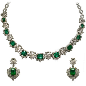 Emerald & Diamond Necklace Set