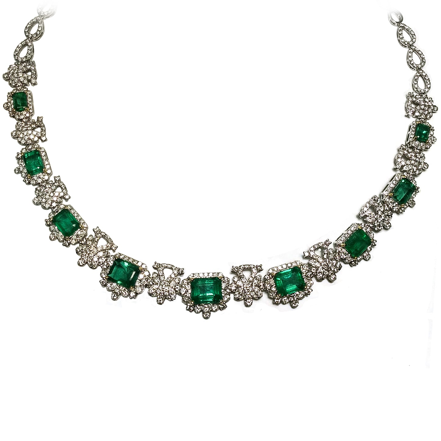 Emerald & Diamond Necklace Set