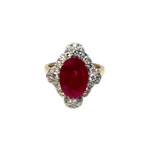 3.22 Carats Ruby Diamond Ring
