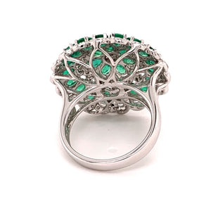 4.19 Carat Emerald Diamond Cocktail Ring