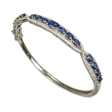 Blue Sapphire Diamond Bangle