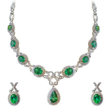 Emerald Necklace Earrings Set