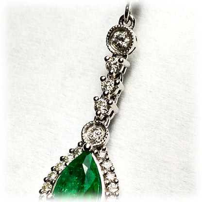 Emerald Diamond Dangling Earrings