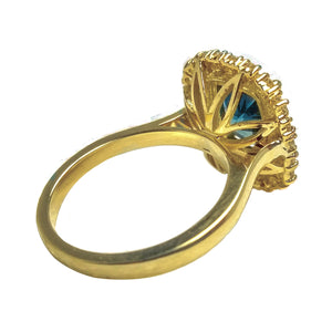 Unheated GIA Greenish Blue Sapphire Ring