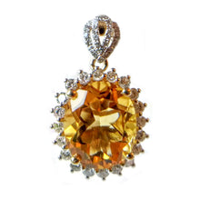 Citrine Diamond Necklace Earring Set