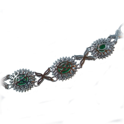 Emerald Necklace Earrings Set