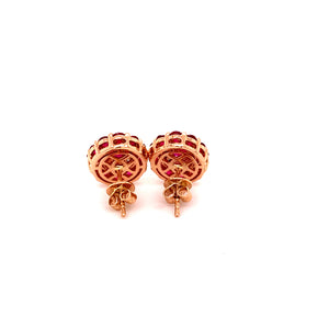 2.71 Carat Ruby Rose Gold Stud Earrings