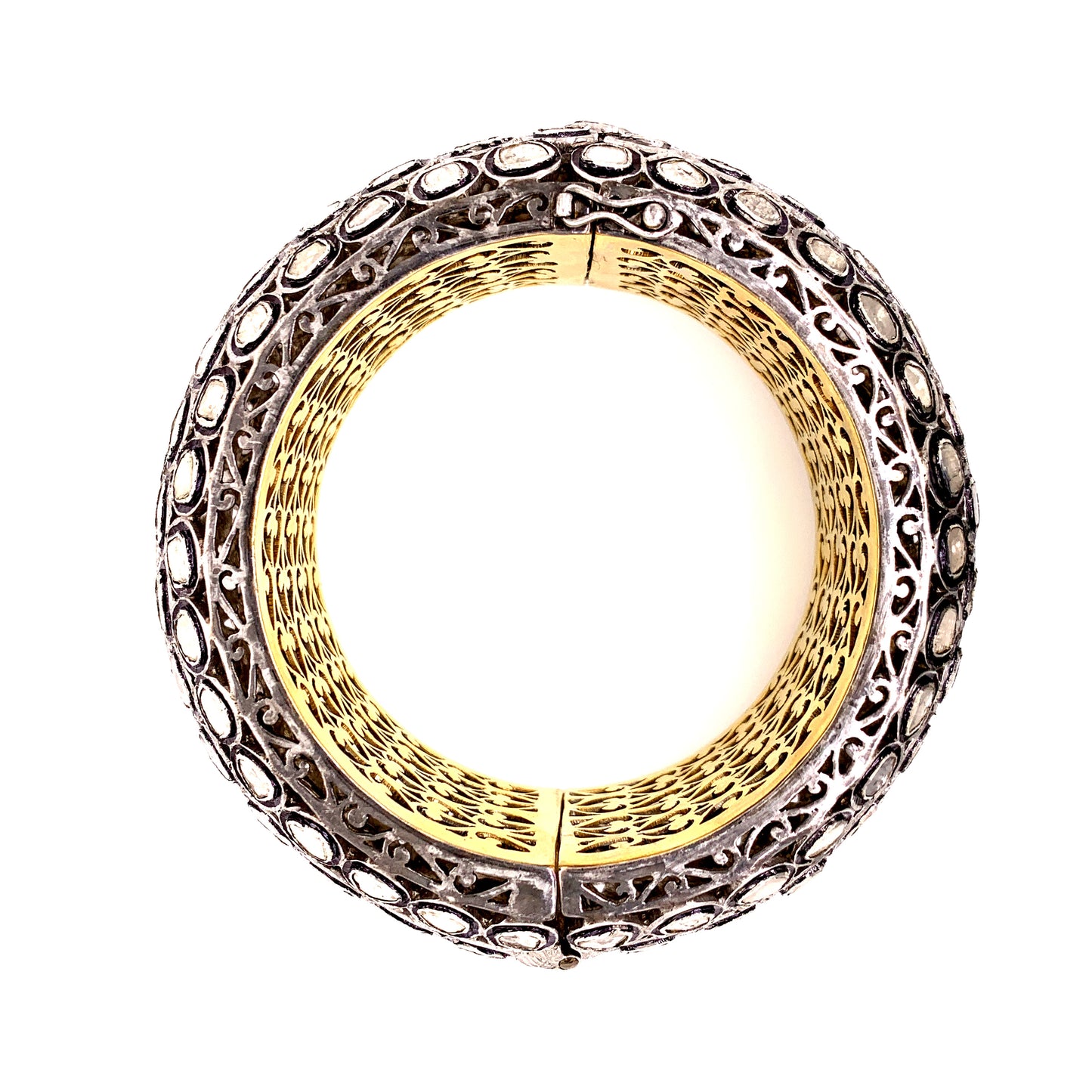 25 Carats Fancy Cut Diamond Mughal Bangle