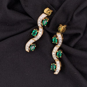 1.31 Carat Emerald Diamond Earrings