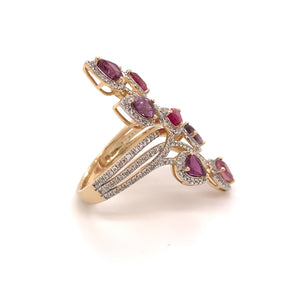 Multi-Shade Ruby Cocktail Ring