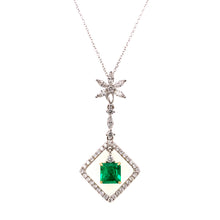 Colombian Emerald Diamond Pendant Necklace