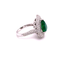 3.10 Carat Emerald Diamond Cocktail Ring