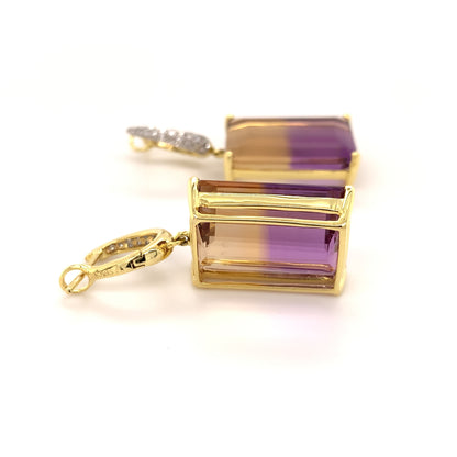 28.7 Carats Ametrine Dangling Earrings