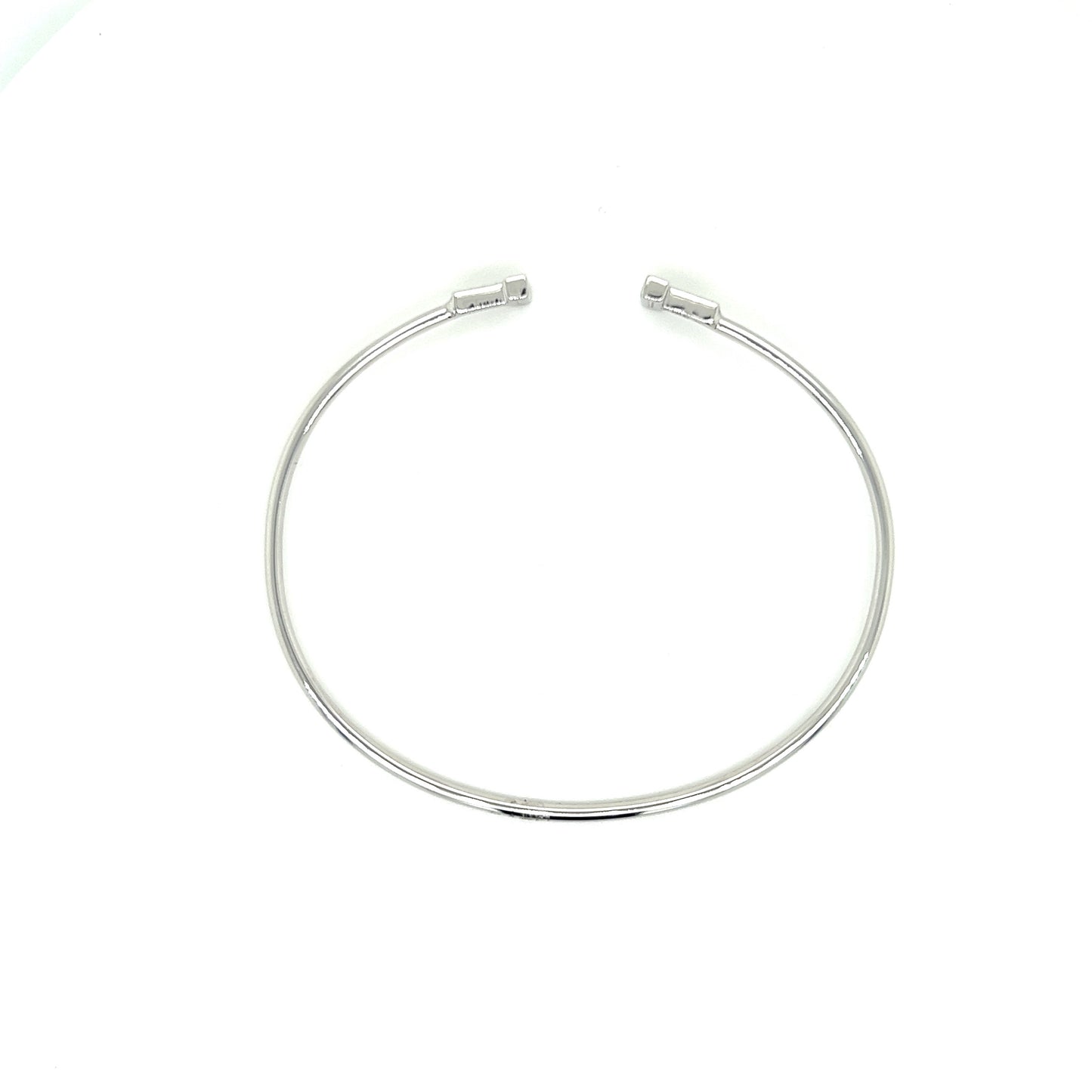 14k White Gold Diamond Bangle