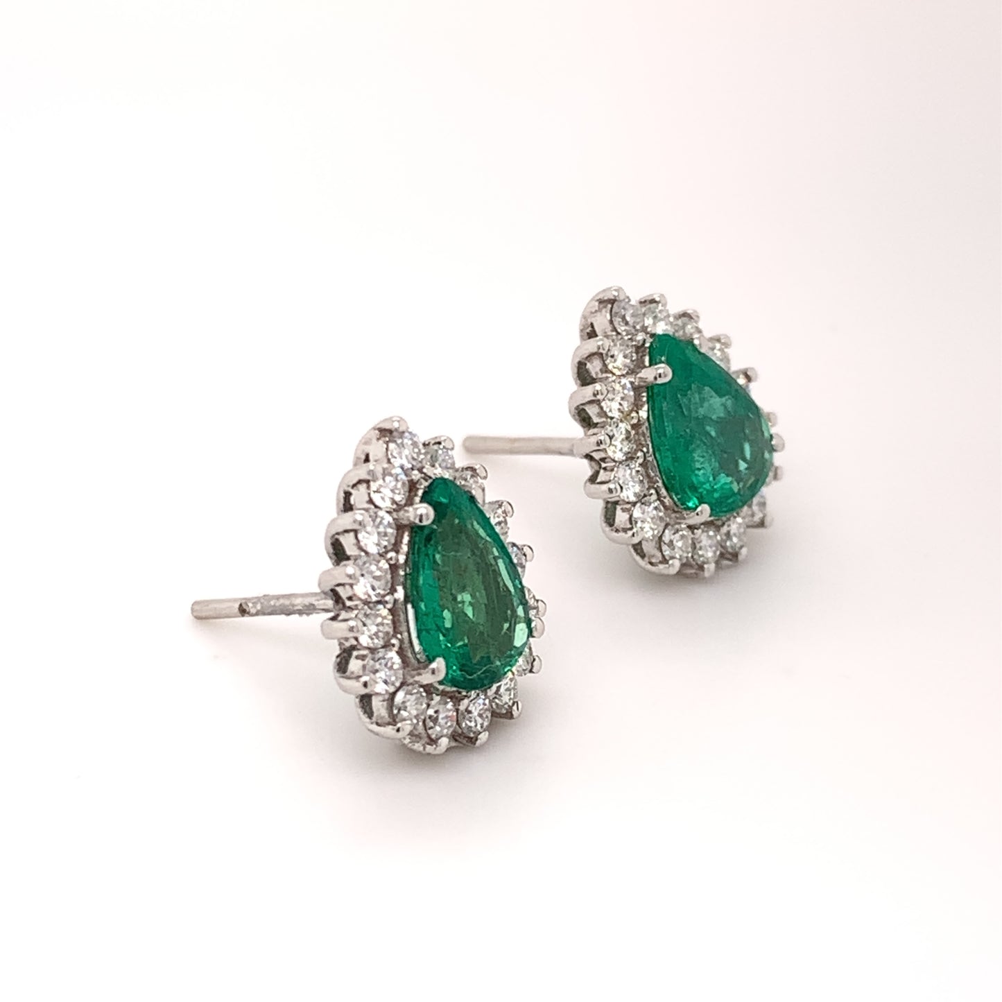 Pear Shape Emerald Earrings