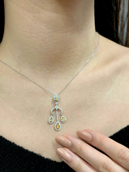 Fancy Yellow Diamond Dangling Pendant