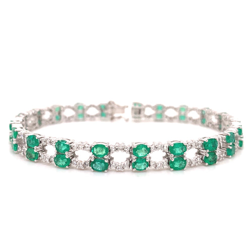 7.12 Carats Emerald Diamond Bracelet