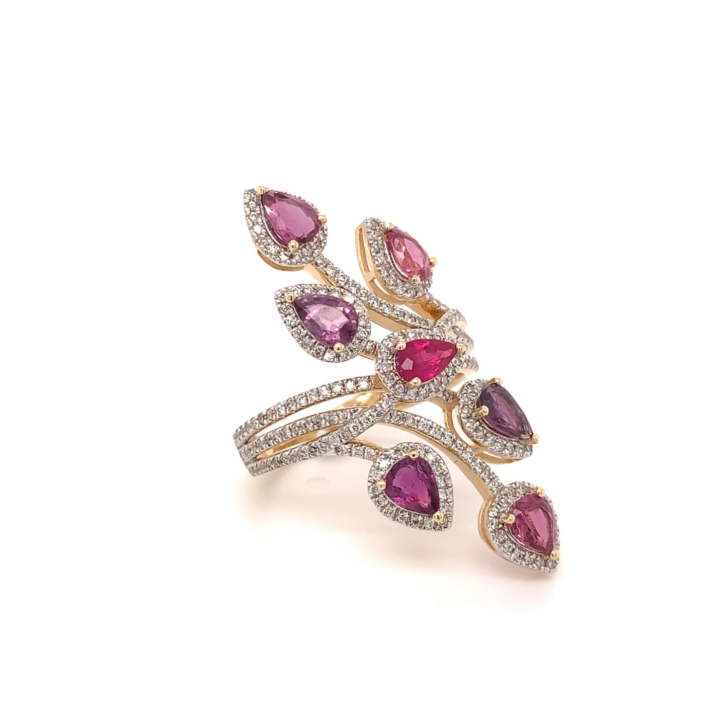 Multi-Shade Ruby Cocktail Ring