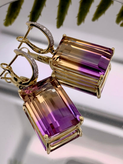 28.7 Carats Ametrine Dangling Earrings