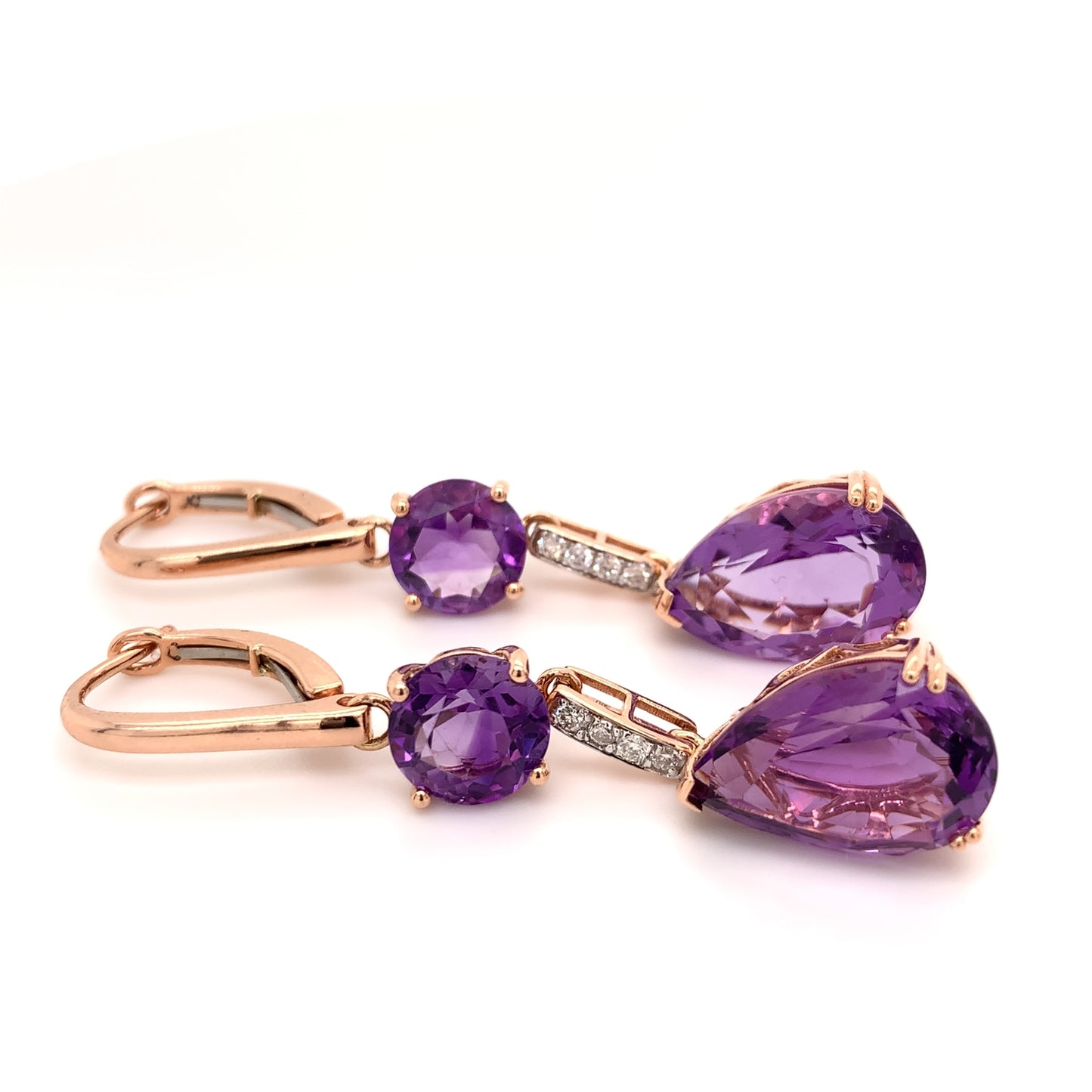 13.70 Carat Amethyst Dangling Earrings