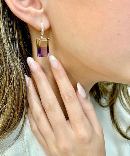 28.7 Carats Ametrine Dangling Earrings