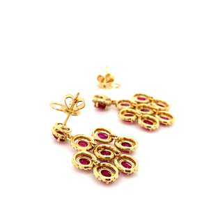 3.33 Carats Ruby Diamond Earrings