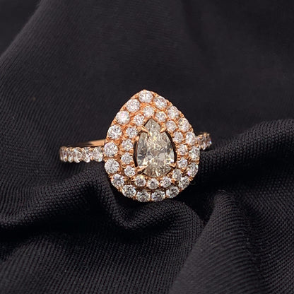 Bridal 0.51 Carat Pear Diamond Ring