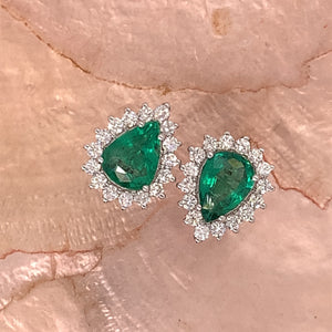 Pear Shape Emerald Earrings