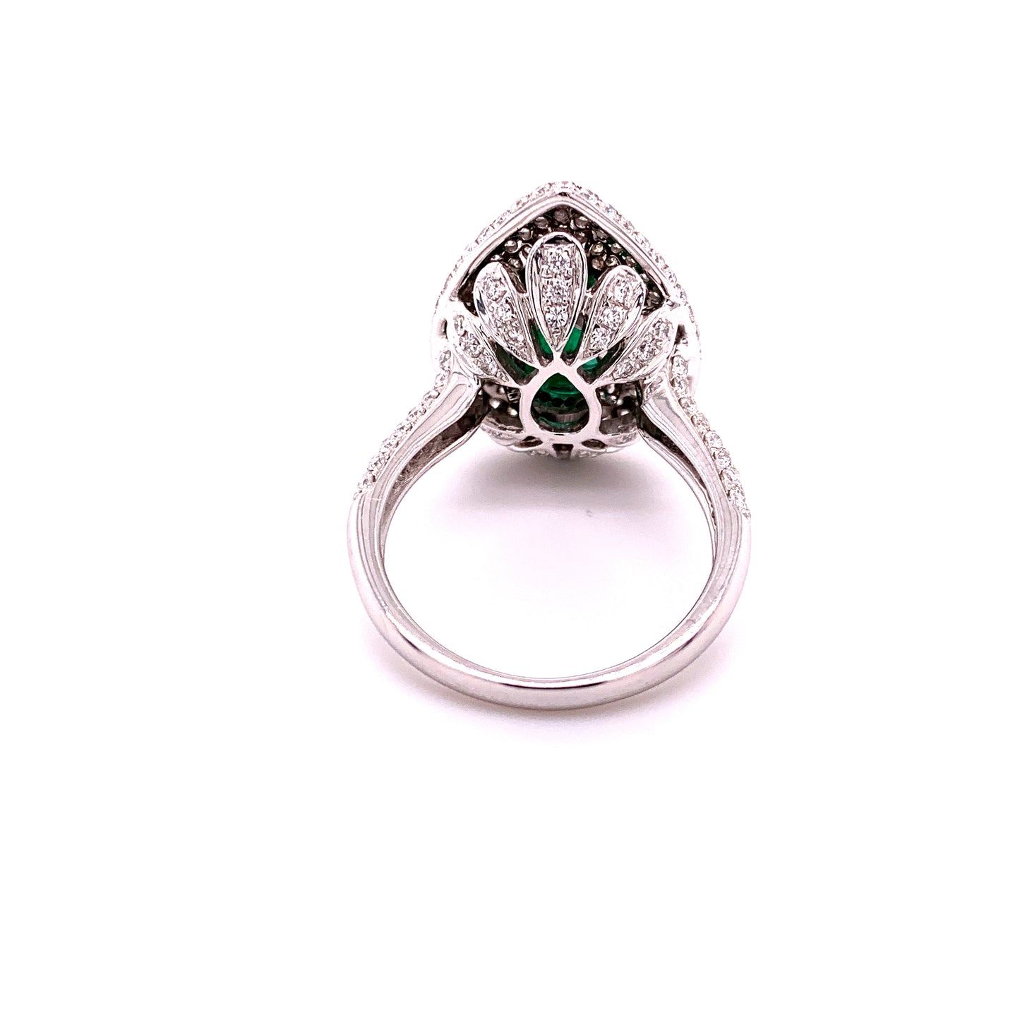 3.10 Carat Emerald Diamond Cocktail Ring