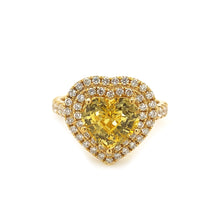 3.19 Carats Unheated Yellow Sapphire Ring - GIA