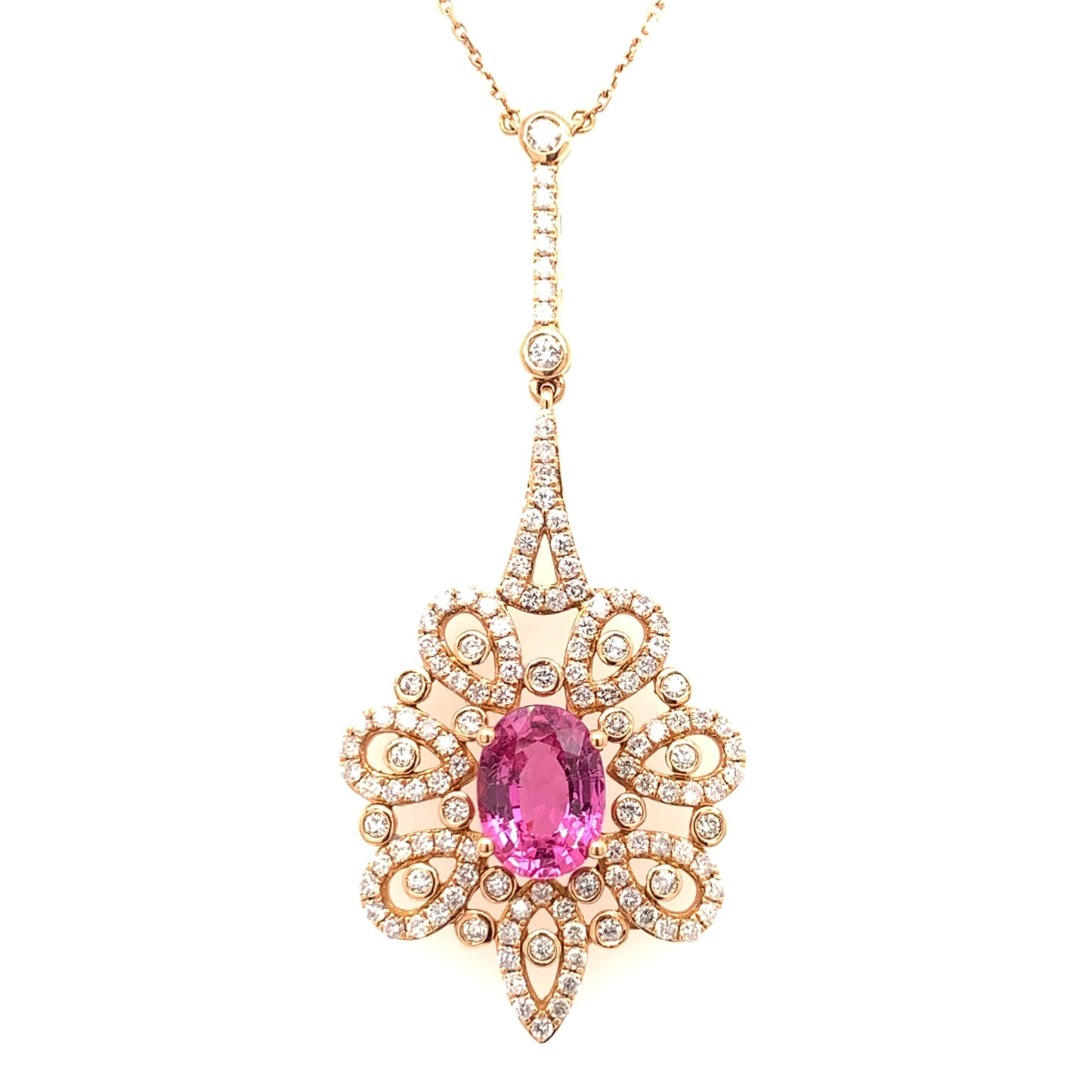 1.88 Carat Intense Pink Sapphire Pendant