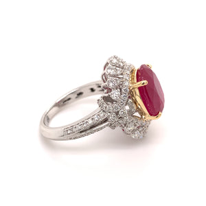 5.83 Carats Ruby Cocktail Ring