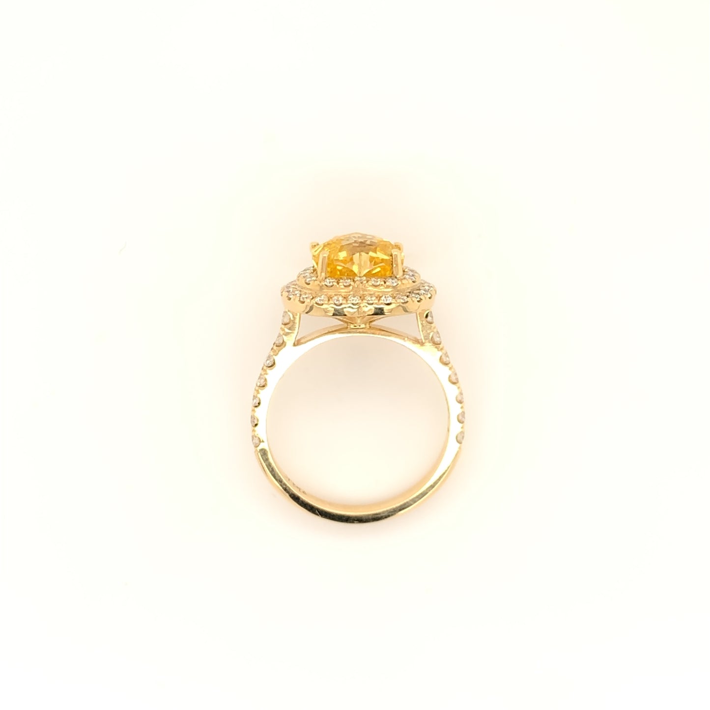 3.19 Carats Unheated Yellow Sapphire Ring - GIA