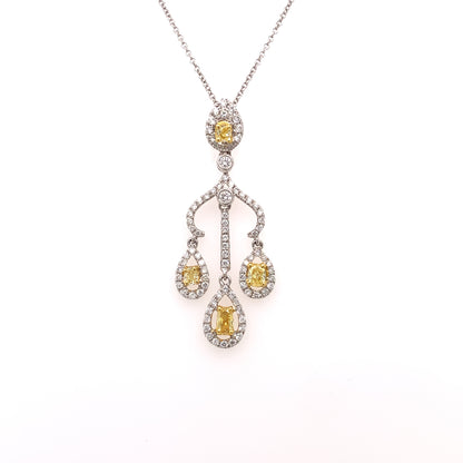 Fancy Yellow Diamond Dangling Pendant