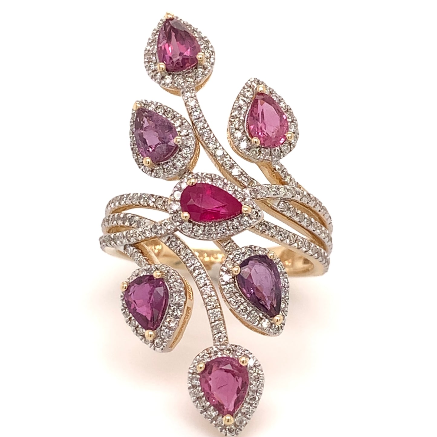 Multi-Shade Ruby Cocktail Ring