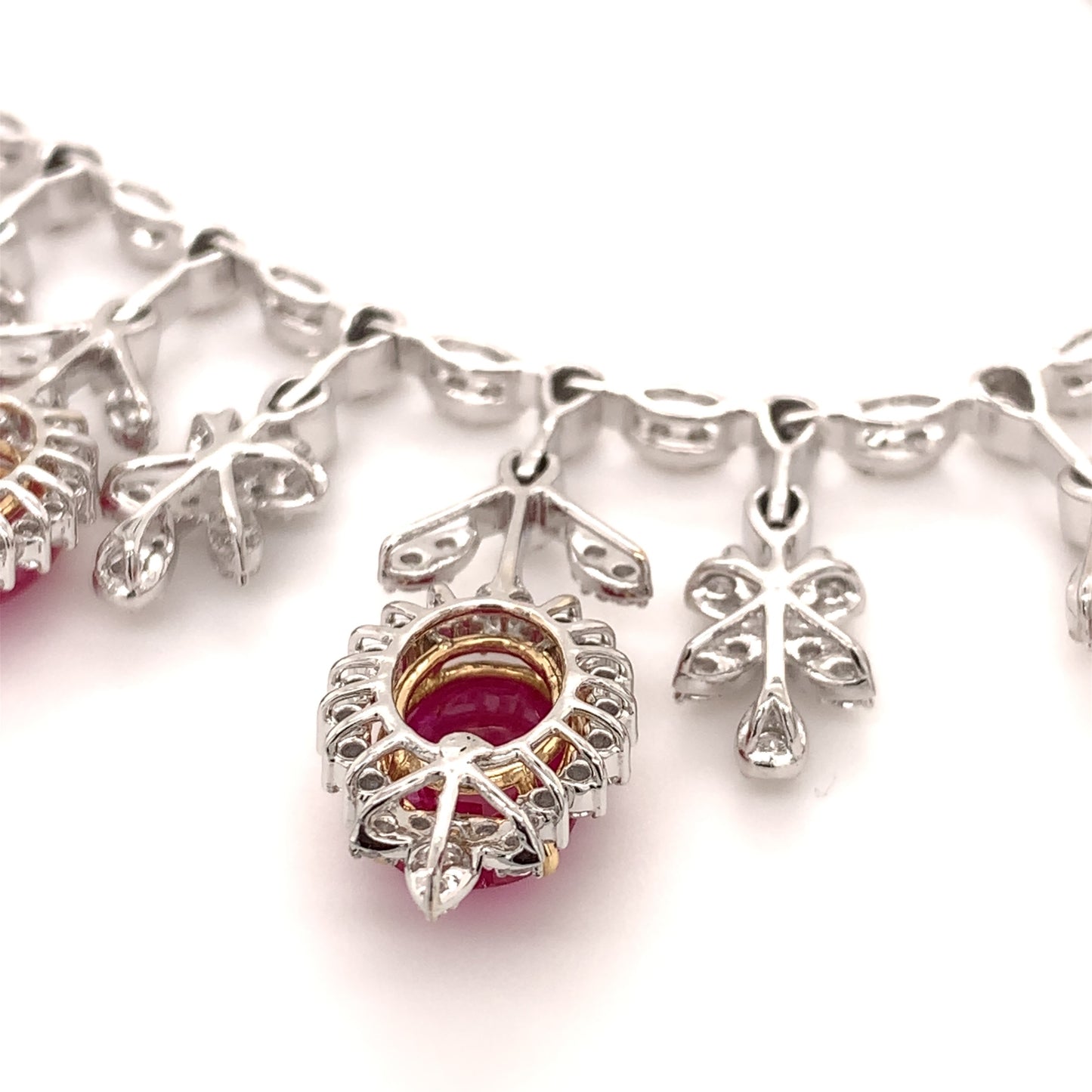 19.32 Carat Ruby Diamond Necklace Set